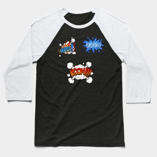 Comic Book Funny Sound Effects Pack Baseball T-Shirt